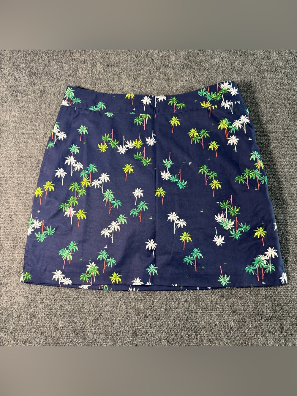 Izod Navy Blue Palm Tree Golf Skirt with Green & White Palm Print Women’s Size 6